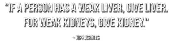 If a person has a weak liver, give liver. For weak kidneys, give kidney.